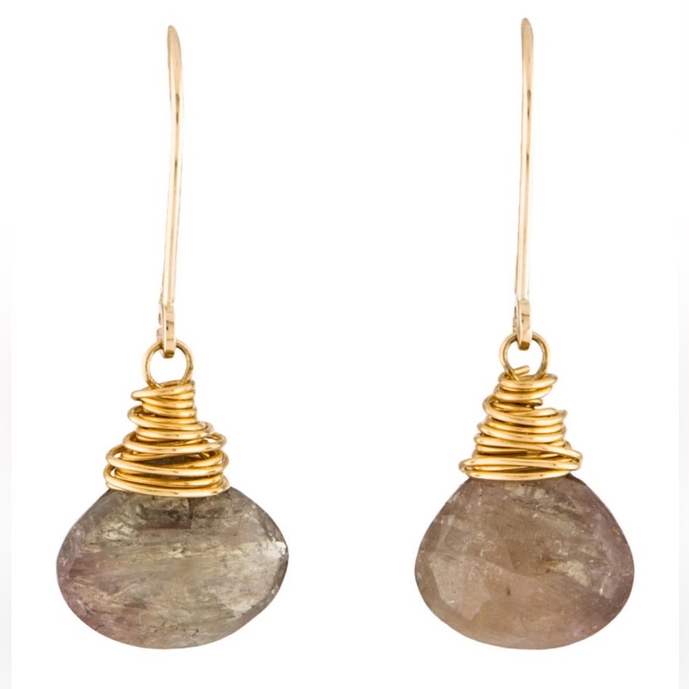 Sapphire  wired 14k Earrings